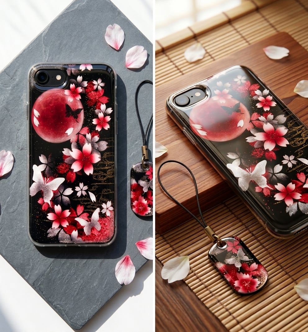 【全機種対応】スマホケース『伊』名入れ 送料無料 和柄 和風 桜 職人 伝統工芸 ハンドメイド ハードケース 手帳型 iPhone 17 Xperia AQUOS Android 各機種対応