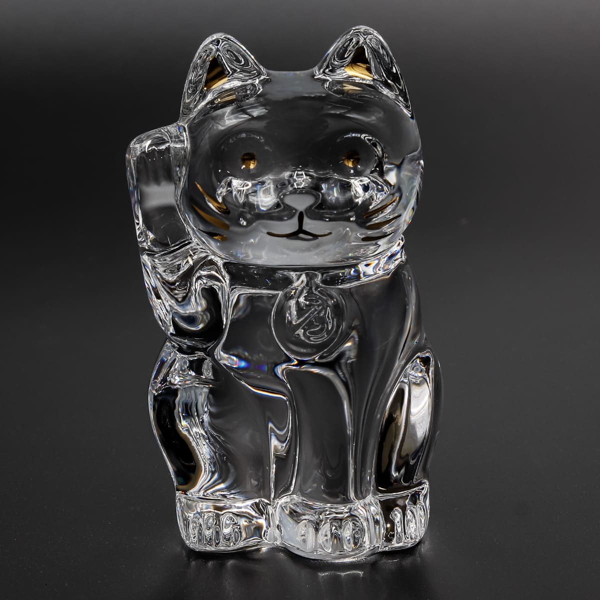 名入れ バカラ まねき猫 2607786 Baccarat 招き猫 クリスタル 置物 フィギュリン オーナメント クリア ゴールド 正規品 金運 商売繁盛 開店祝い 新築祝い 誕生日 還暦祝い ギフト プレゼント
