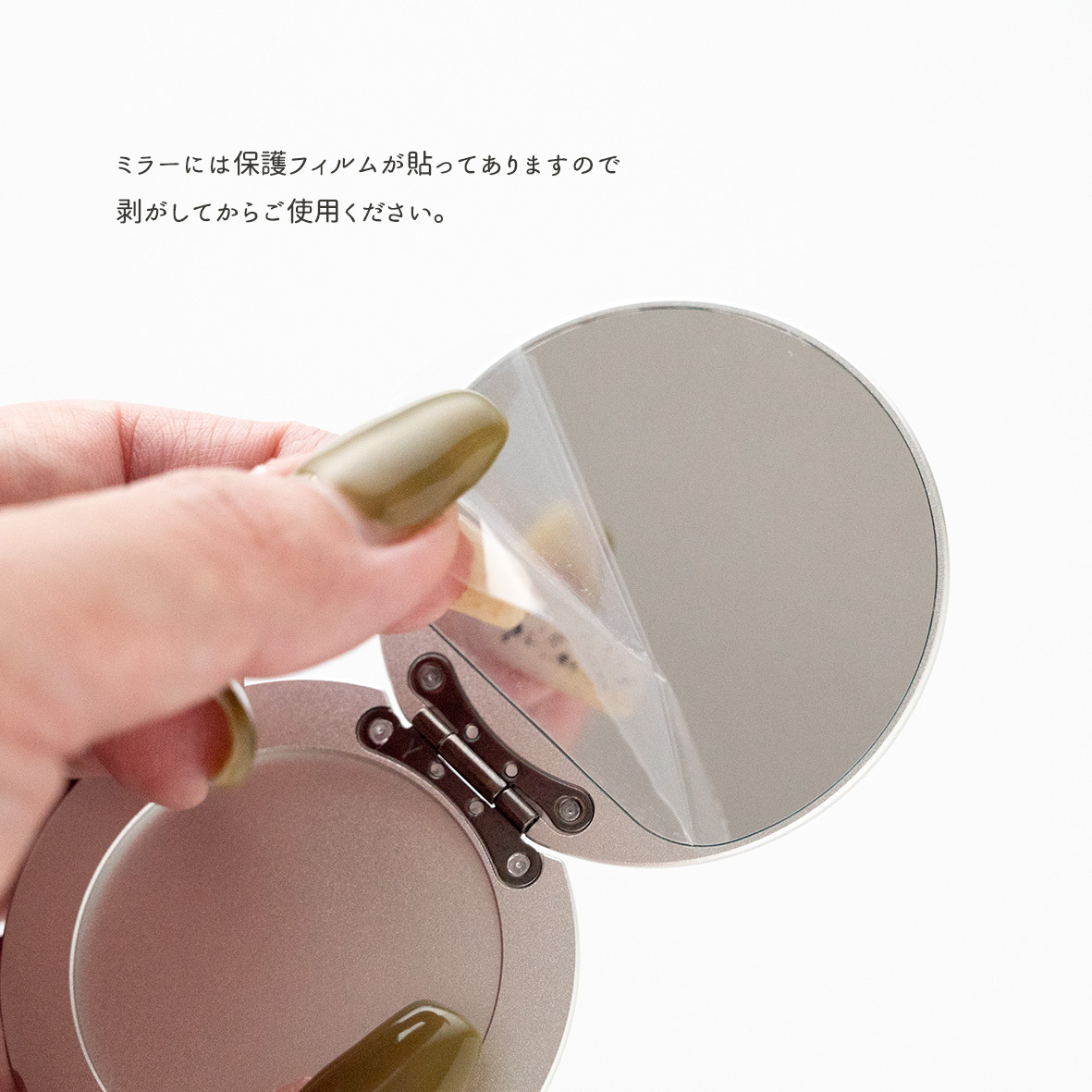 MagSafe対応 ミラー付き 薄型 スマホスタンド 【 シュリンクレザー 】 名入れ 本革 くすみカラー iPhone マグセーフ