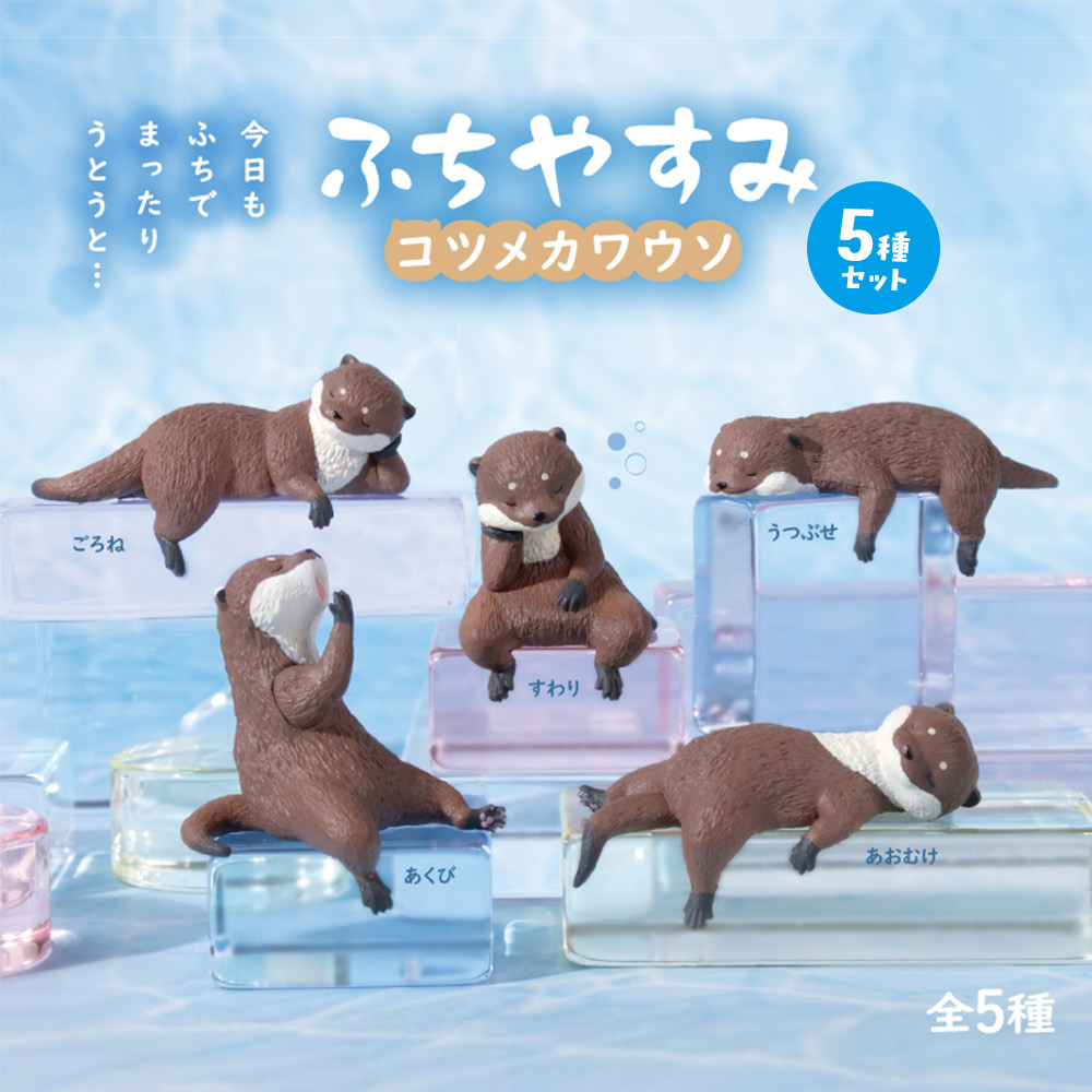 【5種類セット】 エール ガチャ ふちやすみ コツメカワウソ コンプリート 中身 ガチャガチャ