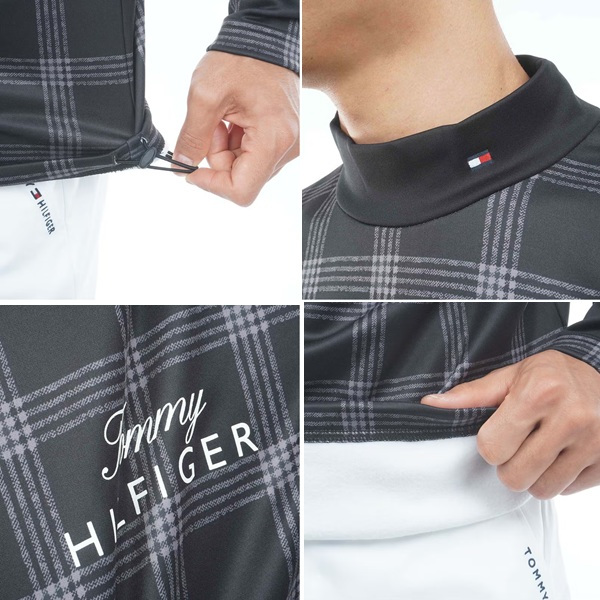 トミーヒルフィガー ゴルフ メンズ スムース裏起毛 チェック柄 長袖ハイネックシャツ TOMMY HILFIGER THMA672 2026年秋冬モデル お誕生日祝い お祝い 記念品 お父さん 父の日 彼氏 男性 30代 40代 50代 60代  還暦祝い 敬老の日 人気プレゼント プレゼント