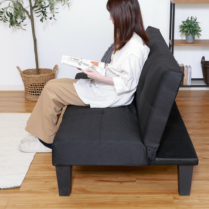 ソファーベッド スミス2 BK【大型】 ブラック・ブルー 2色展開 ソファベッド 省スペース おしゃれ シンプル 新生活 家具 インテリア 不二貿易