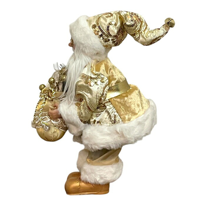 ヨーロピアンスタイルサンタクロース ゴールド 高さ50cm クリスマス クリスマスグッズ オーナメント ノエル 人形 ドール 北欧 置物