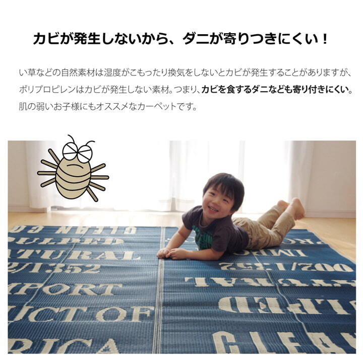 ラグ カーペット タイポグラフィ 洗えるポリプロピレン 『トリド』 約174×174cm 新生活