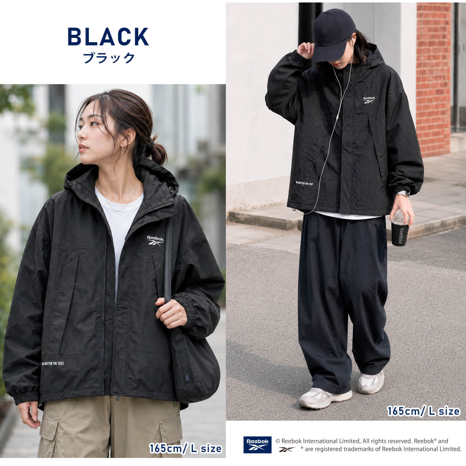 【予約】Reebok リーボック マウンテンパーカー レディース 長袖 アウター ブルゾン スタンド フルジップ フーディ 中綿 キルト 軽量 防風 あたたかい ロゴ 刺繍  ブランド 大きいサイズ ゆったり ユニセックス 春 秋 冬 M L LL 黒 紺 2026fw karlas