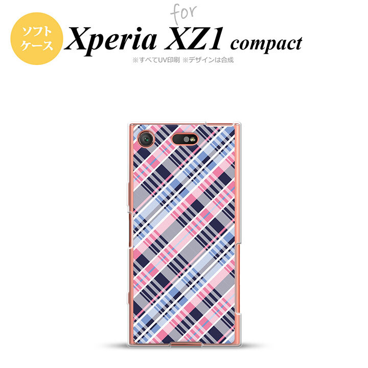 【SO02K】【スマホケース/スマホカバー】【エクスペリア XZ1】SO02K スマホケース Xperia XZ1 Compact SO-02K カバー エクスペリア XZ1 チェックA ピンク青 nk-so02k-tp439【メール便送料無料】
