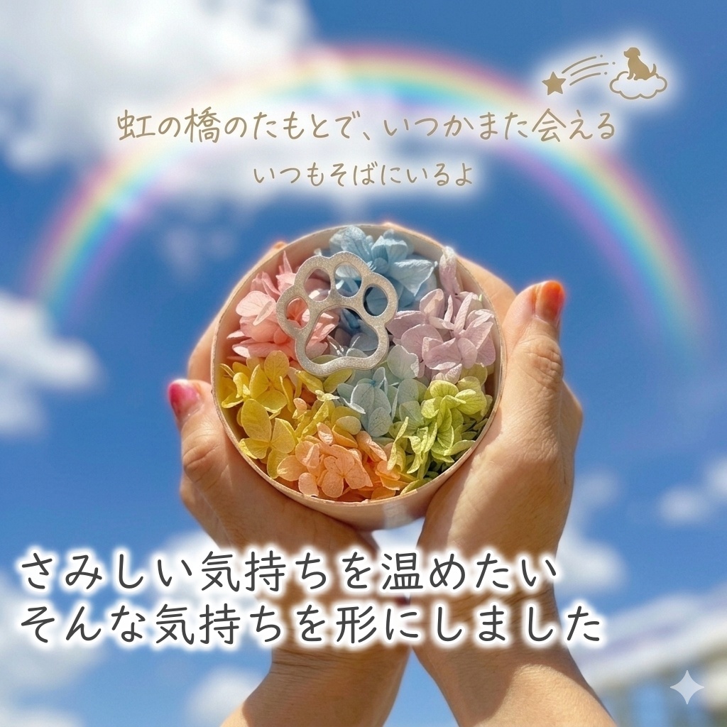 買って被災地応援!15時即日出荷 プリザーブドフラワー  (ミニョン)  ペット 法事 亡くなった 仏花  お供え 位牌花 写真付き 遺影 ペット用 仏具 虹 猫 犬 鳥 ハムスター1周忌 お悔み 供養  3回忌 13回忌 小さめ 虹の橋