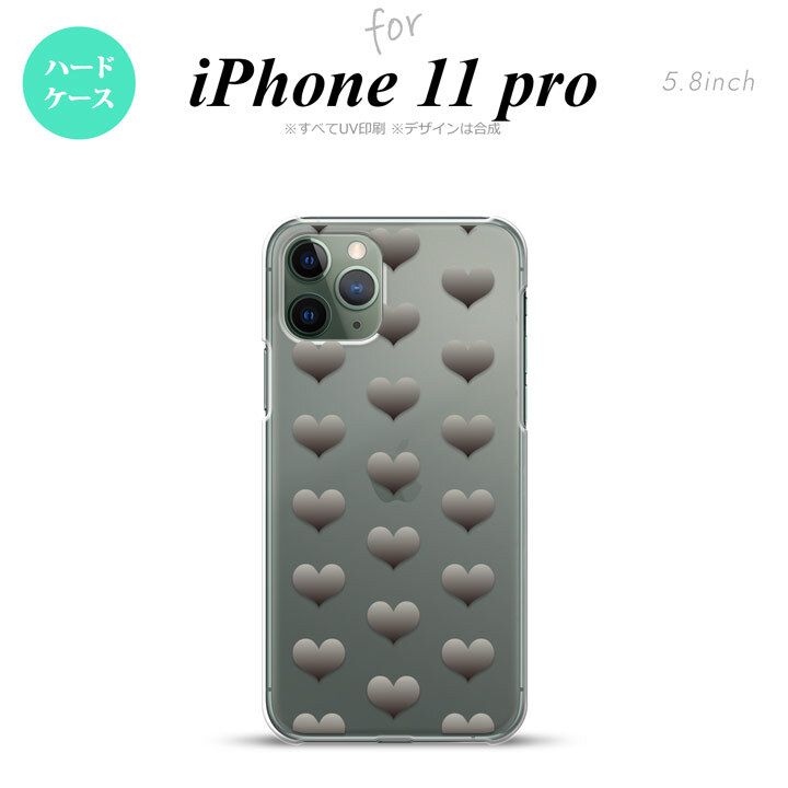 iPhone11Pro iPhone11 Pro スマホケース ハードケース ハート A グレー メンズ レディース nk-i11p-016