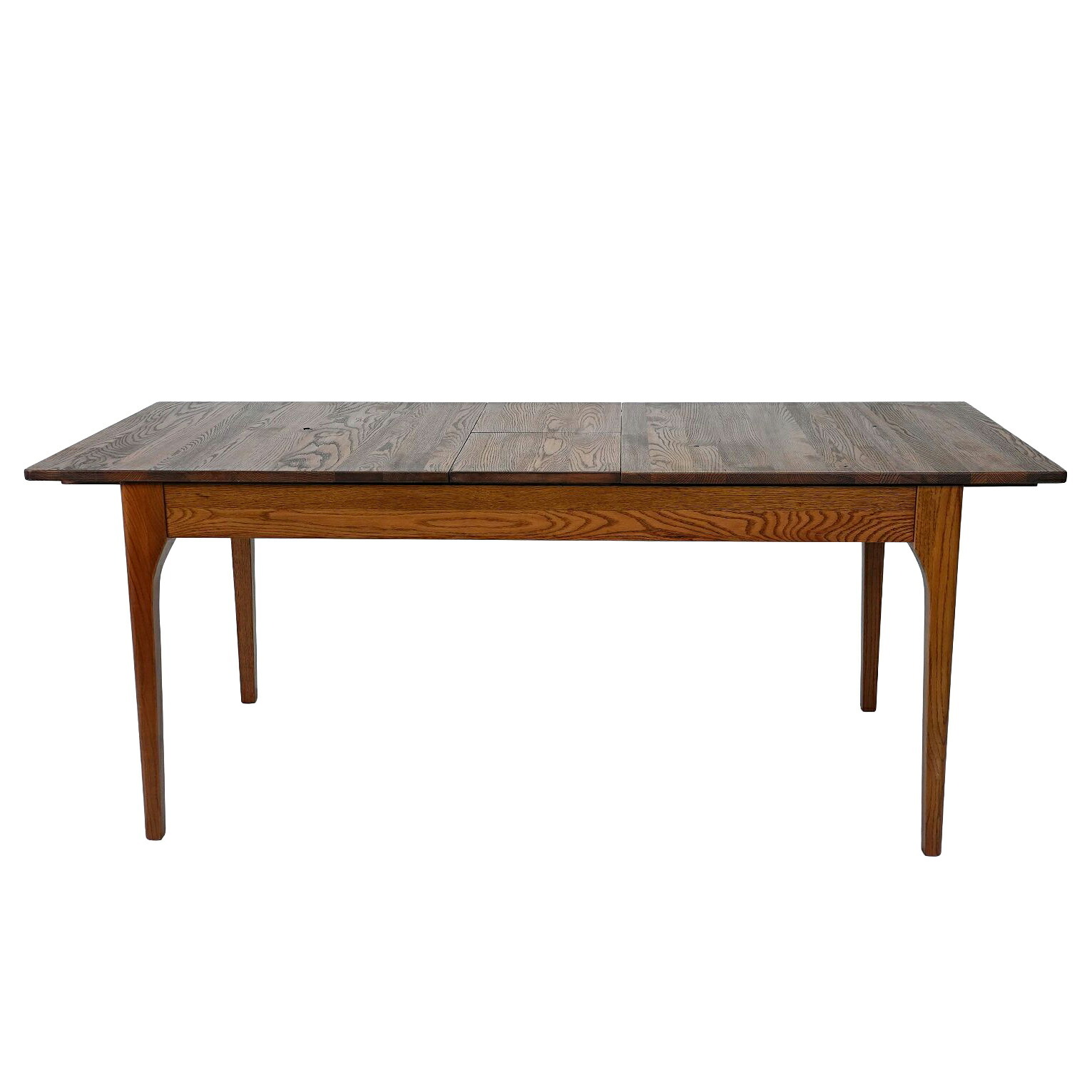 ダイニングテーブル 伸長式 無垢材 レッドオーク 天然木 W150/180xD80xH71cm 食卓テーブル 木製 食卓机 リビング ダイニング ブラウン おしゃれ 新生活