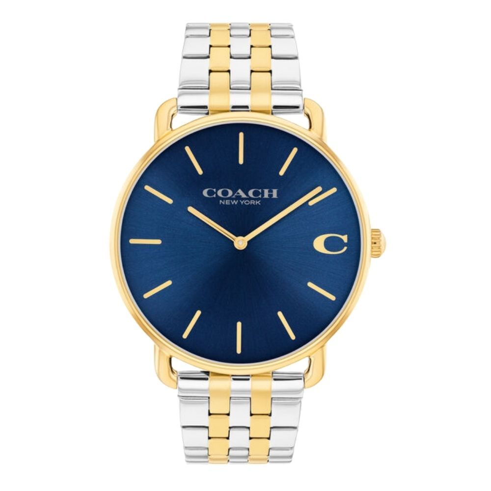 コーチ 腕時計 メンズ 正規品 5年保証 エリオット 43mm ネイビー シルバー ゴールド コンビ 上品 おしゃれ 男性 彼氏 夫 父 息子 誕生日 記念日 プレゼント ギフト 純正ショッパー付き COACH ELLIOT 成人 卒業 入学