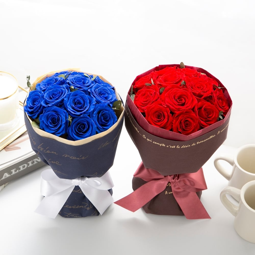 プロポーズ 花束 プリザーブドフラワー ギフト 12本 バラ 【ローズスタンドブーケ】 結婚 誕生日 プレゼント 記念日 サプライズ 婚約 記念日 周年記念 結婚記念日 銀婚式 金婚式 10周年 15周年 開店祝い 開業祝い 開院祝い 喜寿 還暦 傘寿 米寿 卒寿 白寿 百寿 お祝い フラワーアレンジメント フラワーギフト ブーケ 長持ち メッセージカード 母の日 クリスマス
