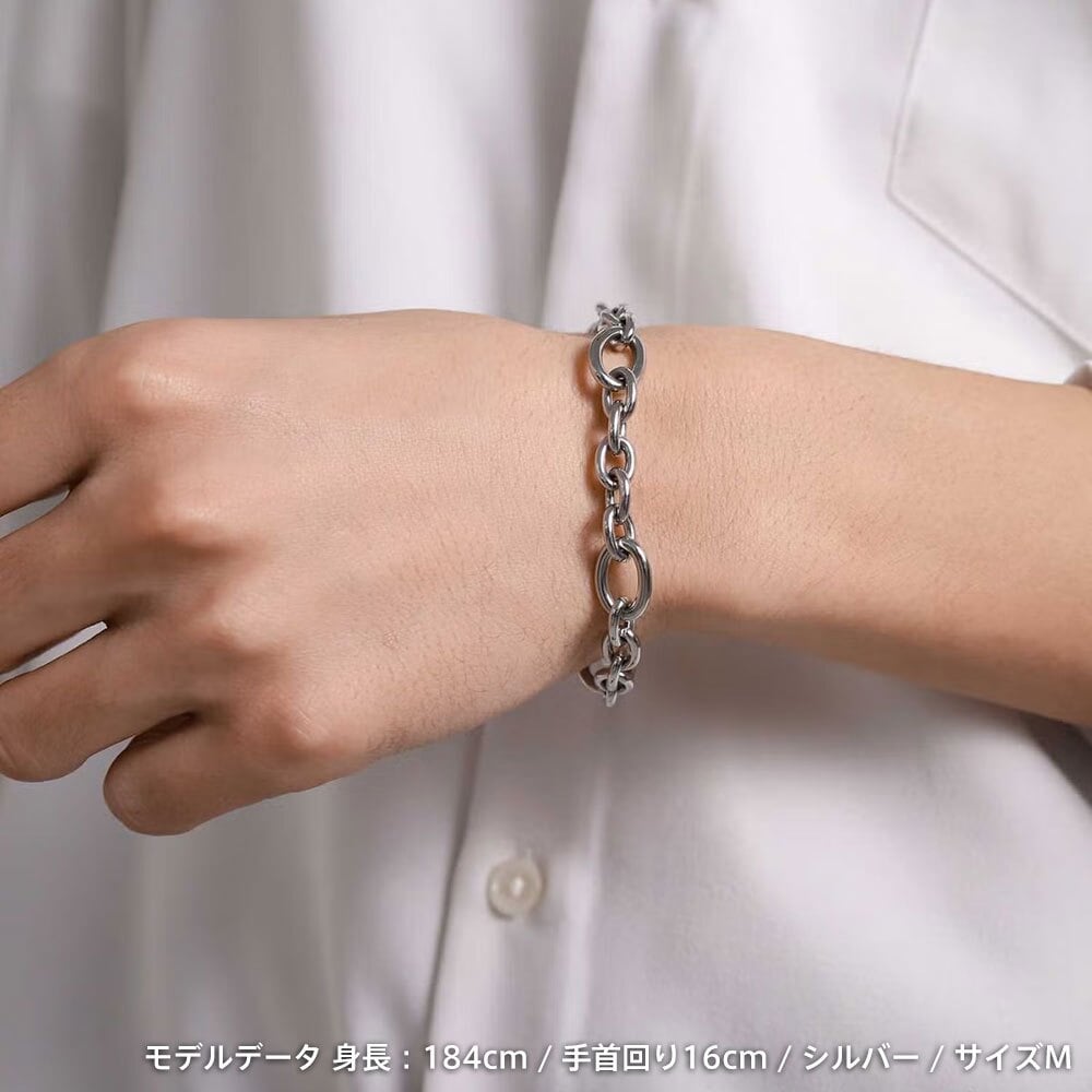 ライオンハート コンフォート チェーンブレスレット アズキ サージカルステンレス シルバー クリアジルコニア 金属アレルギー対応 メンズ ブランド