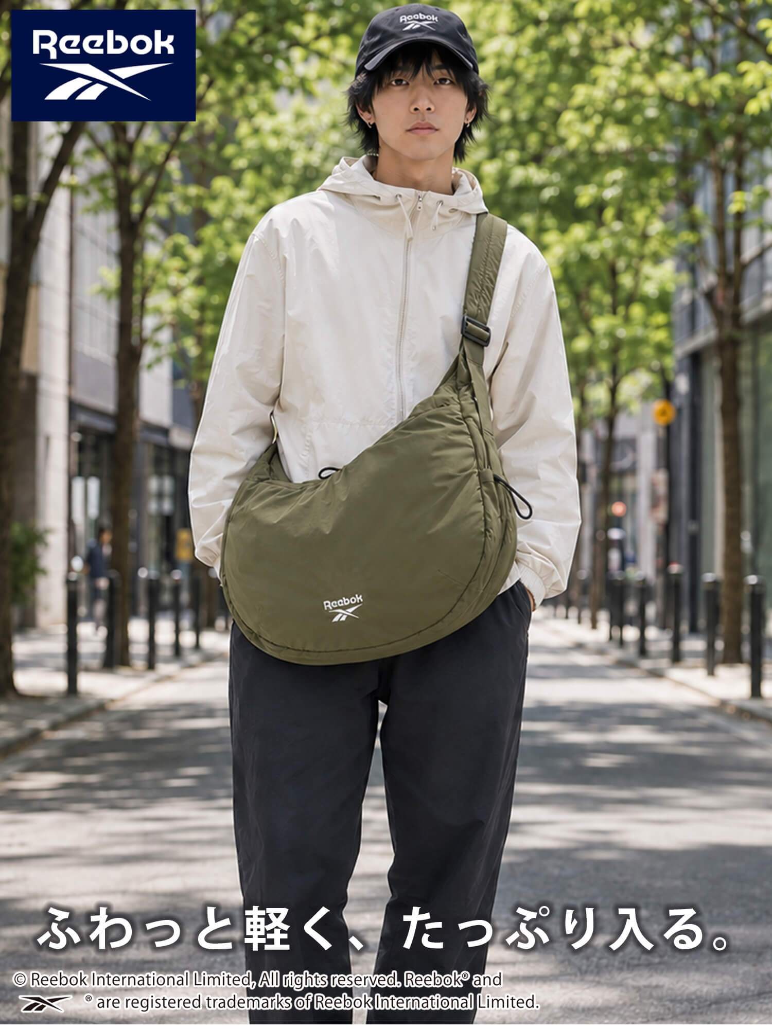 Reebok リーボック ワンショルダーバッグ メンズ レディース 軽量 大容量 約17L 通学 通勤 旅行 メッセンジャーバッグ ワンポイントロゴ ブランド 肩掛け 斜め掛け おしゃれ スポーティー シンプル 男女兼用 ユニセックス 黒 2026 karlas