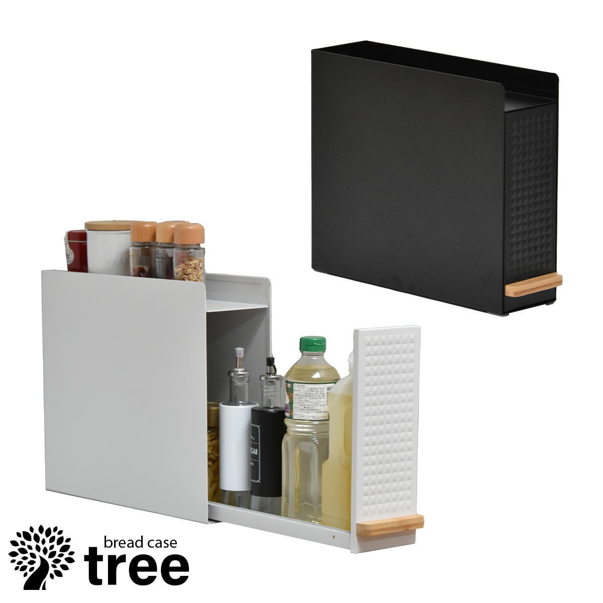 TREE  スライド収納調味料ラック  コンパクトタイプ TRKS0296 キッチン収納 キッチン収納 シンプルスタイル モダン 角型 スチール おしゃれ 120×420×345 mm