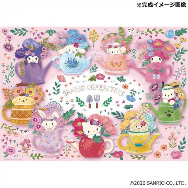 ジグソーパズル サンリオキャラクターズ フラワーティーポット 600ピース 600-032 ハローキティ マイメロディ シナモロール ポムポムプリン キャラクター グッズ パズル 大人 子供 インテリア ホビー サンリオ正規ライセンス品