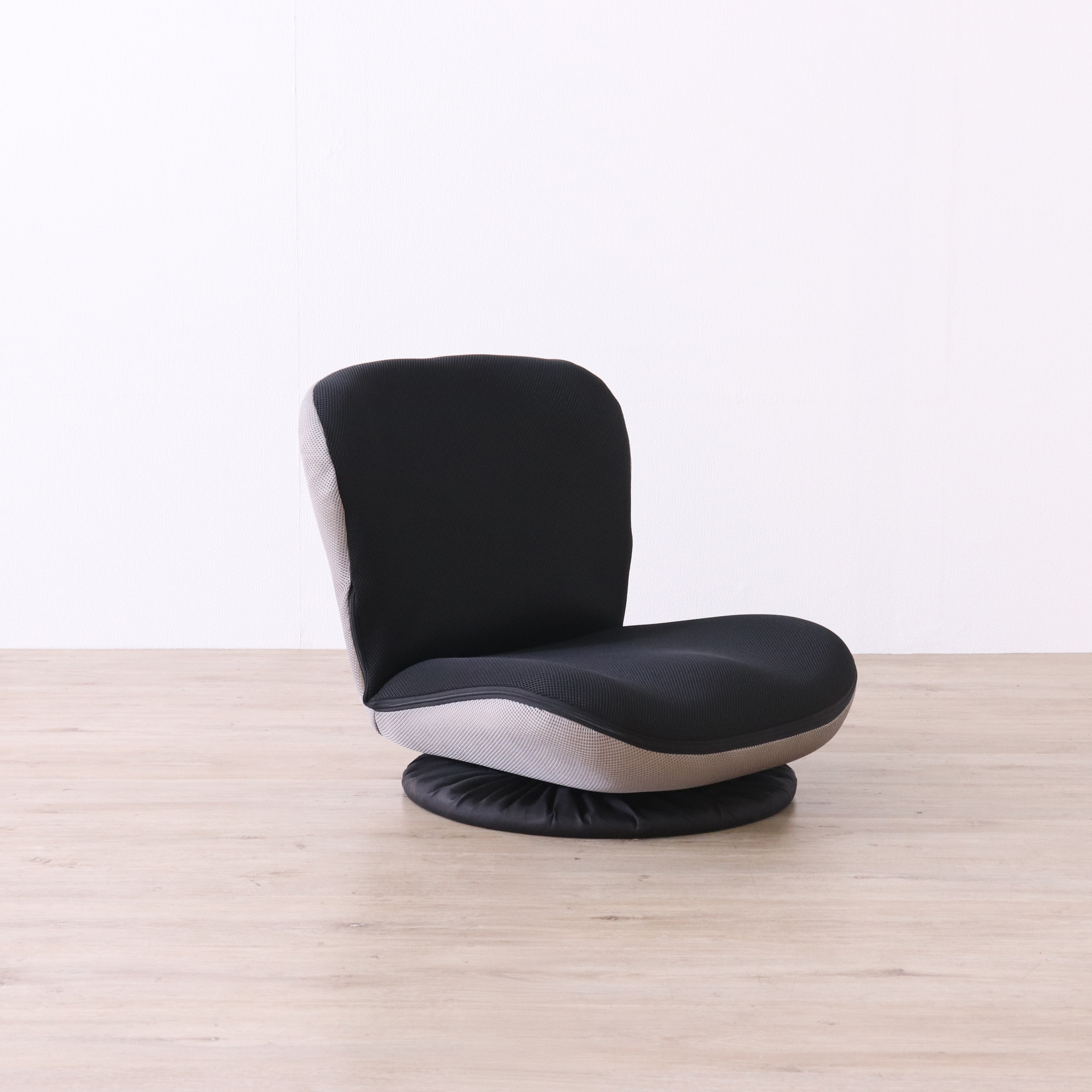 高座椅子 カム 回転式 リクライニング 完成品 360度回転 ブラック・ベージュ W52×D58~92×H52cm座面高15cm 座椅子 リクライニングチェア パーソナルチェア 肘付き ブラック ベージュ おしゃれ