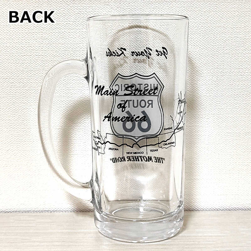 ビアグラス ルート66 コップ ビール アメリカン 雑貨 おしゃれ Route66 ガラス製 ビアジョッキ 食器 キッチン 店舗 ドリンク メンズ バー レストラン