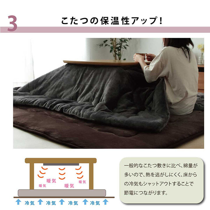 こたつ敷き布団 ラグ 正方形 幅広ラグ 約220×220cm こたつ敷布団 こたつ敷きマット コタツ敷布団 こたつマット 冬用敷物 こたつ用敷布団 敷き布団単品 こたつ用品 あったか リビング 和室 敷きふとん 冬物 暖房用品 寝具 寝室用品 インテリア