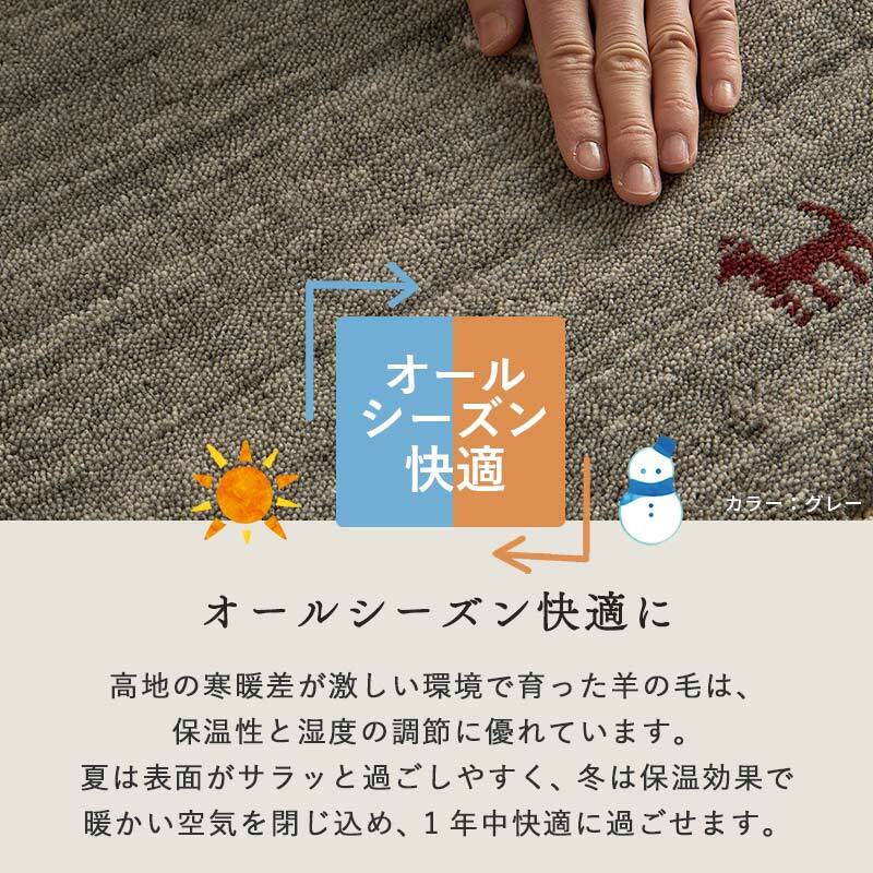 ラグ カーペット ギャベ ギャッベ ギャッペ マット 防炎 インド絨毯 ギャベマット 羊毛 ホワイト インドギャベ 絨毯 高級感 50×80cm 新生活