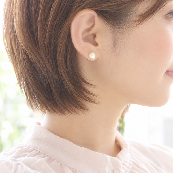 【コットンパールノンホールピアス（リバーシブルイヤリング)☆日本製】軽い着け心地が病みつきに♪カフとしても使える☆職場、オフィス、ママにおすすめ♪結婚式/謝恩会/卒業式/入学式/入園式/プチギフト