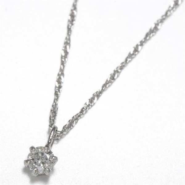 ネックレス レディース プラチナ Pt900 ダイヤモンド 0.1ct ペンダント シンプル 一粒 ダイヤ 華奢 アクセサリー ジュエリー 誕生石 プレゼント ギフト