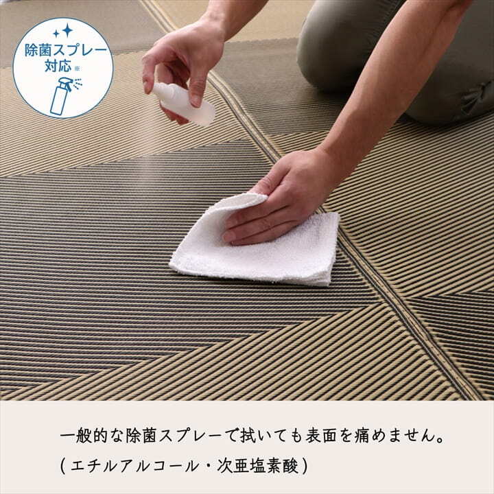ラグ カーペット 洗える ござ 日本製 国産 丈夫 除菌スプレー対応 敷詰 敷物 ナチュラルスタイル アウトドア レジャー ペット 江戸間4.5畳（約261×261cm）