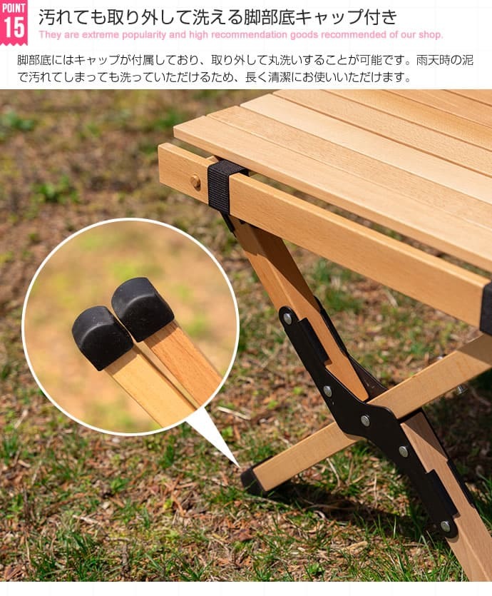 テーブル DIY 折りたたみ レジャー ウッド 62cm 木製 ロール ハイ アウトドア キャンプ バーベキュー ピクニック インテリア