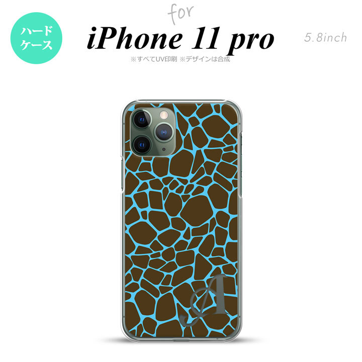 iPhone11Pro iPhone11 Pro スマホケース ハードケース キリン 青 +アルファベット メンズ レディース nk-i11p-747i
