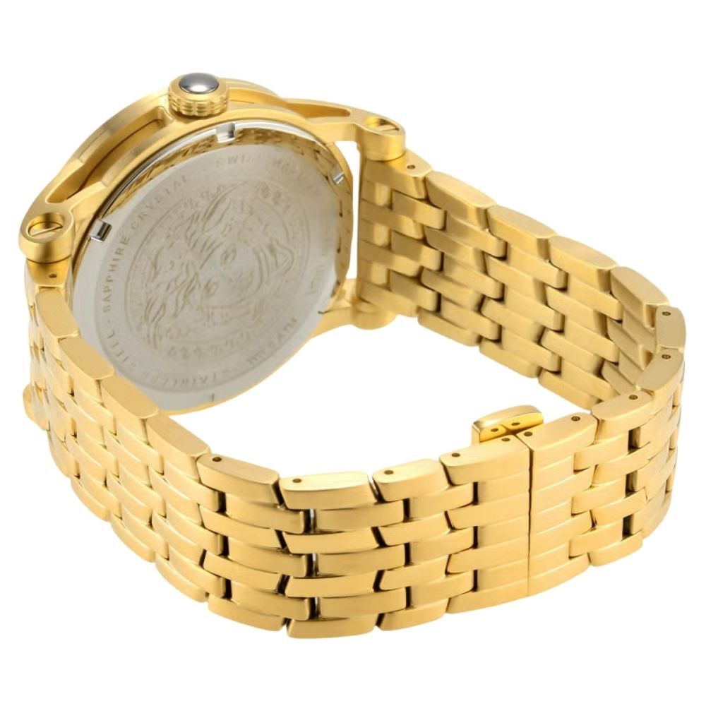 ヴェルサーチェ 腕時計 メンズ ゴールド ブラック 43mm VERSACE PALAZZO EMPIRE パラッツォ エンパイア メデューサ スイス製 メンズ腕時計 高級 ブランド おしゃれ プレゼント ギフト 卒業 入学 お祝い