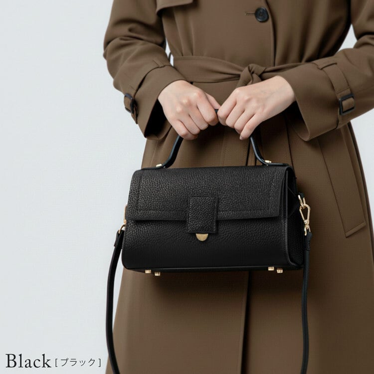 ハンドバッグ レディース かぶせ 牛革 本革 シボ ショルダーベルト 2way B6 横向き 上品 通勤 フォーマル オケージョン 小さめ きれいめ 斜めがけ 肩掛け バッグ HALEINE アレンヌ セレモニー 入学式 卒業式 結婚式 お呼ばれ 4F 4FB (07000404r)