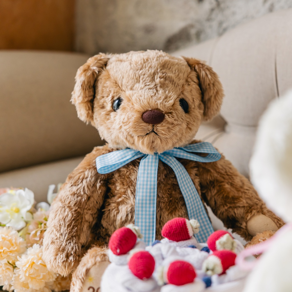 シュガーベビー体重ベア1体｜お名前を大きく刺繍できる命名ギフト｜出産祝い・1歳誕生日に