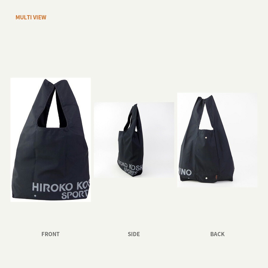 HIROKOKOSHINOSPORTS ヒロココシノスポーツ エコバッグ トートバッグ トート コンパクト 手持ち 普段使い レディース ギフト プレゼント ブラック hkn02