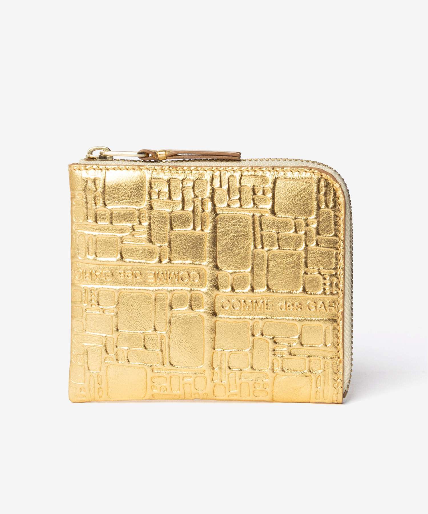 コムデギャルソン COMME DES GARCONS EMBOSSED LOGOTYPE エンボスロゴタイプ HALF ZIP WALLET ハーフジップ ウォレット SA3100EG ミニ財布 L字ファスナー コインケース ユニセックス 財布
