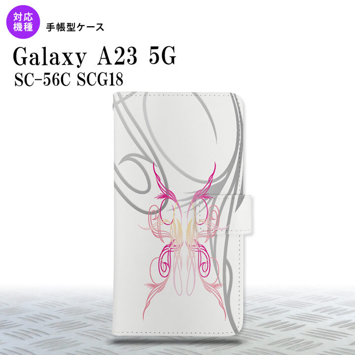 Galaxy A23 GalaxyA23 手帳型スマホケース カバー ピンスト 白 ピンク 2022年 10月発売 nk-004s-a23-dr1246