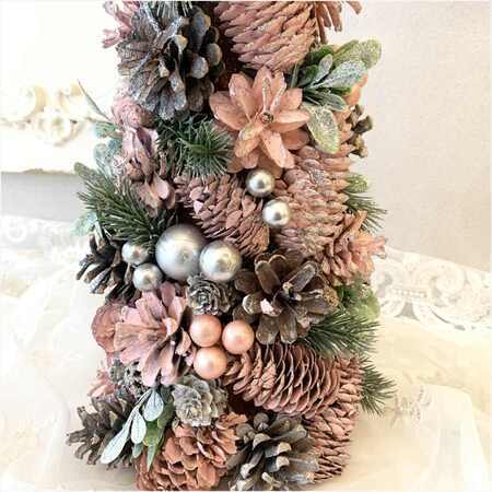 クリスマスツリー ピンク　店舗用 クリスマスオブジェ インテリア クリスマスグッズ オーナメント アンティーク調 シャビーシック 北欧 置物