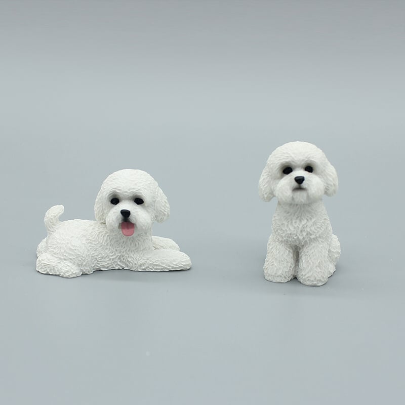 犬 置物 2個セット ミニチュア トイプードル テディ オブジェ 樹脂製 かわいい アニマル 車載 インテリア ダッシュボード 卓上 飾り 小型 デコレーション 雑貨 プレゼント