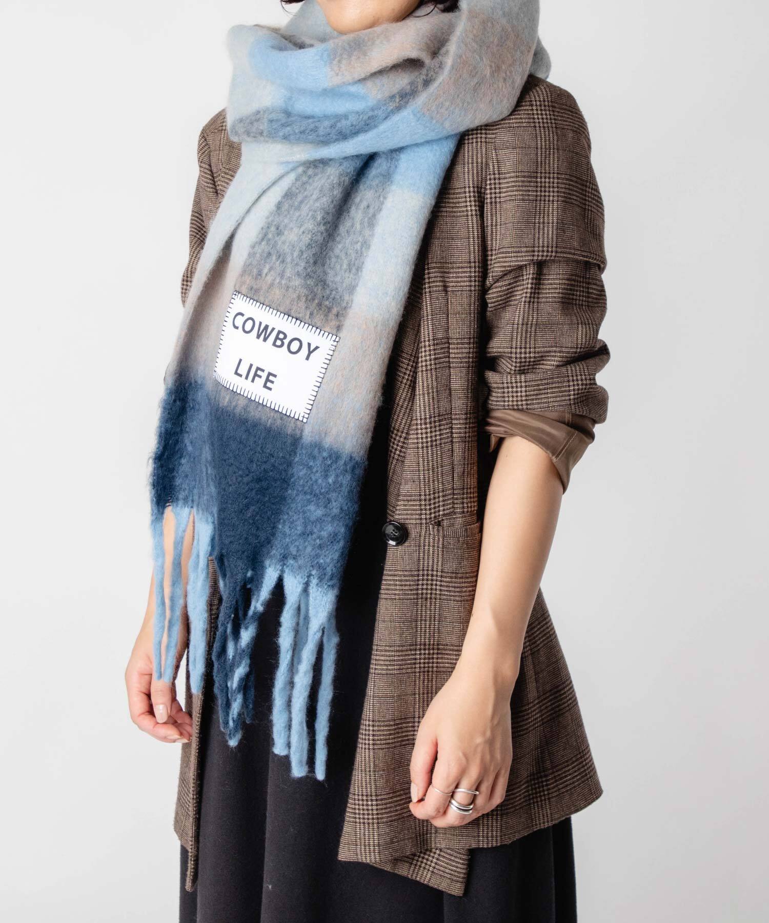 【正規品】 バーブ トゥ ドゥ VERB TO DO SCARF マフラー C-SCARF スカーフ レディース チェック 大判 フリンジ ファッション小物