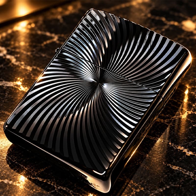 ZIPPO アーマー ブラックチタンウェーブ ジッポ ライター チタン加工 彫刻 両面加工 黒 かっこいい ギフト 重厚 おしゃれ 高級 メンズ プレゼント