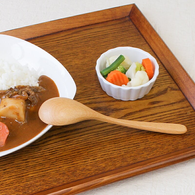 スプーン おしゃれ カトラリー 5本セット カトラリーセット 木 木製 カレースプーン 業務用 かわいい 大きめ 丼 18.2cm スープ お弁当用 漆 天然木製 食器 カレー カフェ風 シンプル 漆 ナチュラル カレー シチュー スープ