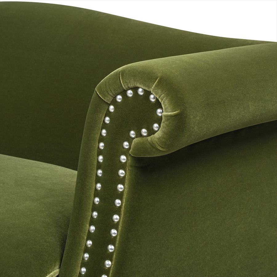 ジェニファーテイラー ソファ 3人掛け ソファー Elaine V036 Velour Olive Green Jennifer Taylor アメリカ家具 ファブリック 布張り おしゃれソファ アンティーク おしゃれ ジェニファー お手入れも簡単です