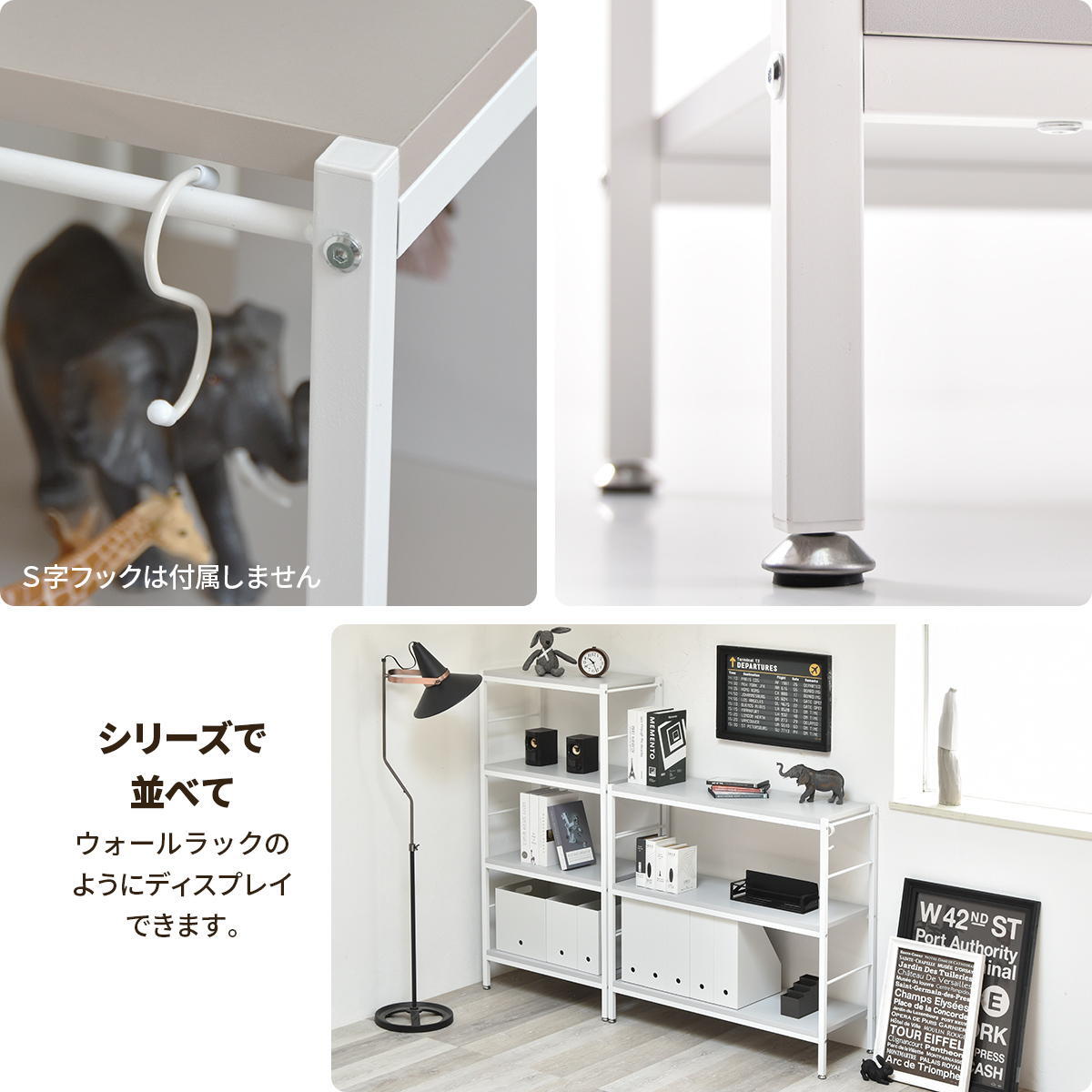 Noko 3段ラック 幅90 NKRC0351 オープンラック 本棚 ラック シンプルスタイル ポップ 角型 木製 オープンシェルフ 収納棚 A4対応 リビング おしゃれ 北欧幅91cm 奥行36cm 高さ88cm 新生活