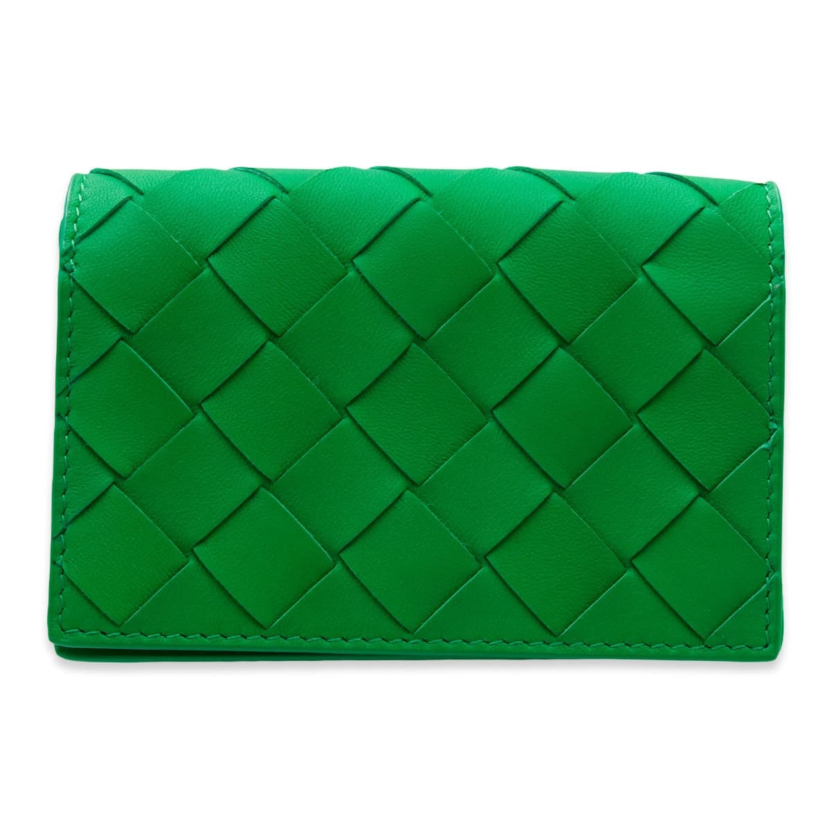 ボッテガヴェネタ BOTTEGA VENETA カードケース 名刺入れ メンズ レディース イントレチャート 本革 レザー パラキート グリーン 緑 スナップボタン ビジネスカードケース 667141 V3UH2 3722