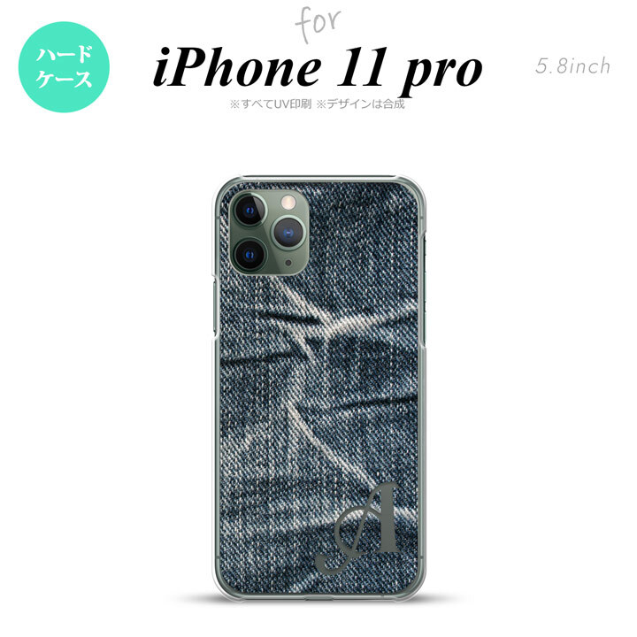 iPhone11Pro iPhone11 Pro スマホケース ハードケース ピクチャ ジーンズ 青 +アルファベット メンズ レディース nk-i11p-731i