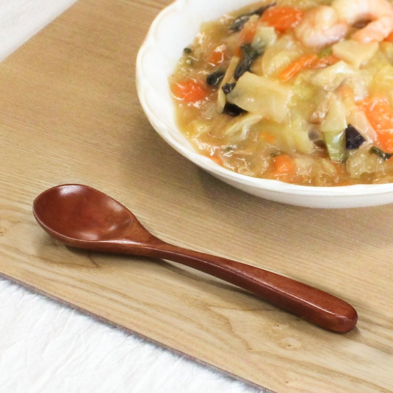スプーン おしゃれ カトラリー 5本セット カトラリーセット 木 木製 カレースプーン 業務用 かわいい 大きめ 丼 18cm スープ お弁当用 漆 天然木製 食器 カレー カフェ風 シンプル 漆 ナチュラル カレー シチュー スープ