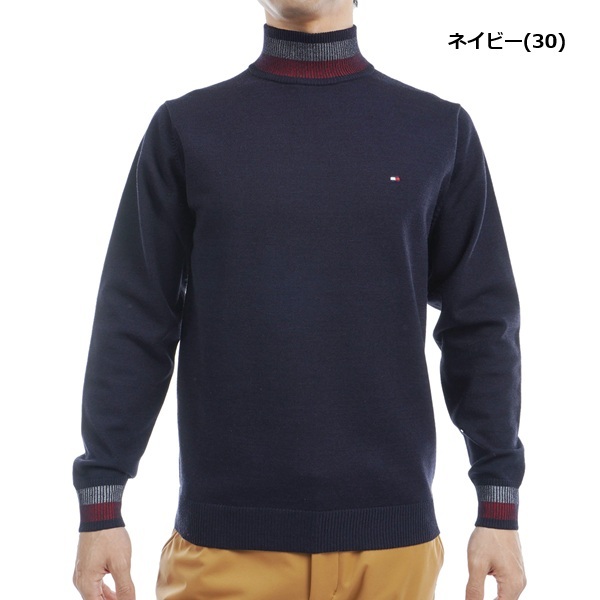 トミーヒルフィガー ゴルフ メンズ シグネチャーストライプ ハイネックセーター TOMMY HILFIGER GOLF THMA471 秋冬モデル お誕生日祝い お祝い 記念品 お父さん 父の日 彼氏 男性 30代 40代 50代 60代  還暦祝い 敬老の日 人気プレゼント プレゼント