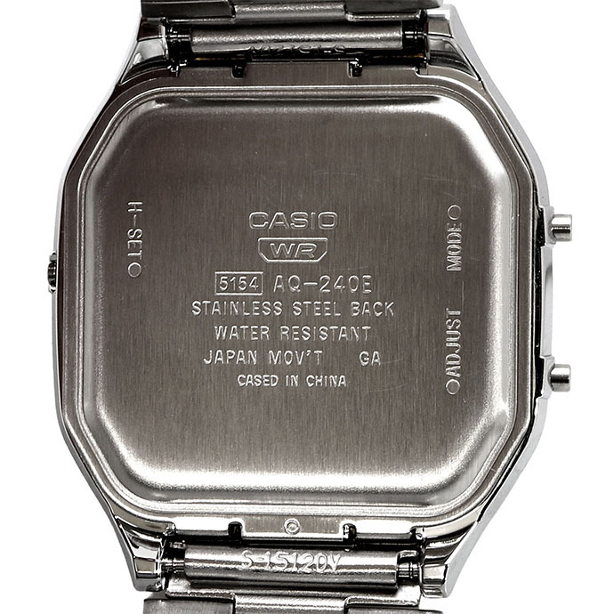 CASIO カシオ アナデジ ANA-DIGI クオーツ 腕時計 Edgy Collection AQ-240E-7A ユニセックス デュアルタイム シルバー 海外モデル [並行輸入品]
