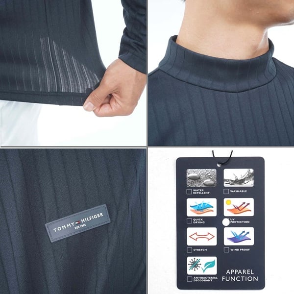トミーヒルフィガー ゴルフ メンズ 針抜きジャガード フラッグモックシャツ TOMMY HILFIGER THMA661 2026年秋冬モデル お誕生日祝い お祝い 記念品 お父さん 父の日 彼氏 男性 30代 40代 50代 60代  還暦祝い 敬老の日 人気プレゼント プレゼント