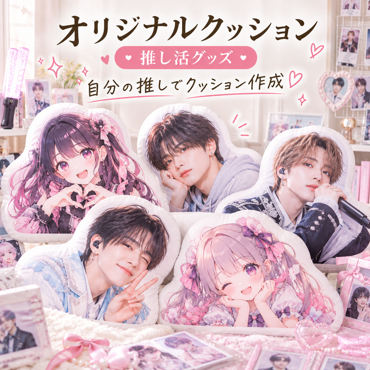 推し活 オリジナルクッション 推しクッション 写真入りクッション 推し活グッズ 推しのいる生活 推し活インテリア 推しカラー 誕生日プレゼント ライブ参戦 コンサートグッズ 応援グッズ 推しの写真 オーダーメイドクッション アイドルグッズ アニメグッズ 推し活プレゼント 推し友ギフト 記念日ギフト 写真クッション オリジナルグッズ 世界に一つだけの贈り物 ファンへの贈り物 友達ギフト 推し活記念品
