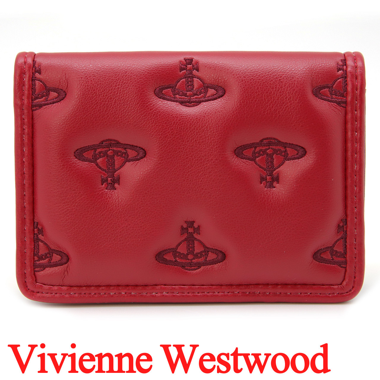 ヴィヴィアンウエストウッド カードケース カードホルダー レディース メンズ 男女兼用 パスケース Vivienne Westwood ヴィヴィアン マルチオーブ型押し レッド VW4299 (54020012W-S002K-H201) 【2026年秋冬モデル】 【ラッピング無料 誕生日 お祝い プレゼント ギフト 贈り物】