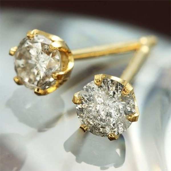 ダイヤモンドピアス 0.3ct K18 イエローゴールド レディース 18金 18K 一粒 シンプル ジュエリー アクセサリー 天然石 誕生石 ギフト プレゼント